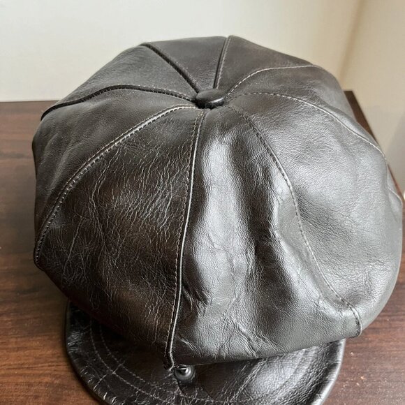 The Real McCoy horsehide Leather Newsboy Cap - Picture 7 of 14